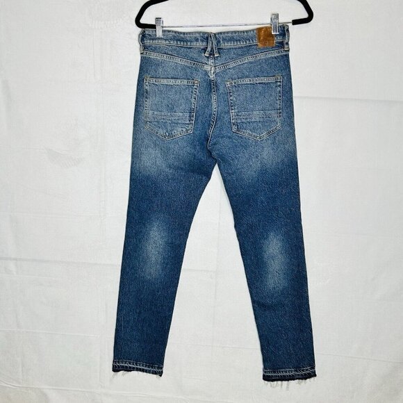 We The Free People Jeans Sz 27 (30x30) Blue Denim Distressed Straight Leg - Picture 8 of 13